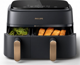 Philips Rapid Air Serie 3000 NA352/00 Airfryer met Dubbele Mand voor een gezond weekmenu voor een drukke vader.